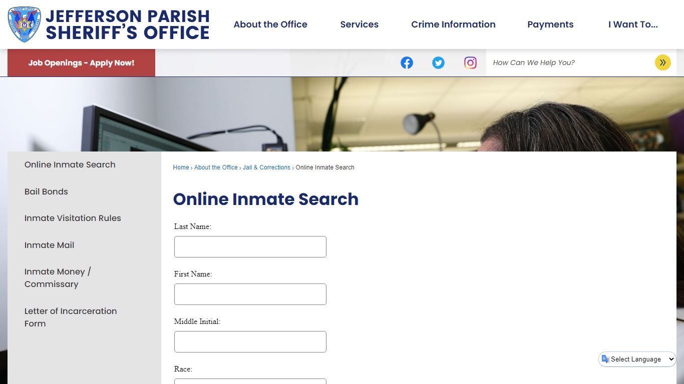 Online Inmate Search | Jefferson Parish Sheriff, LA - JPSO